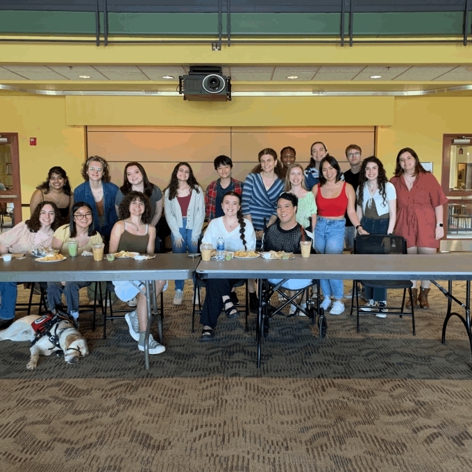 Students with Gabe Adams-Wheatley
