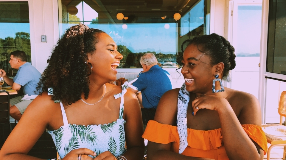 Niara Webb and Zoe Hall out dining