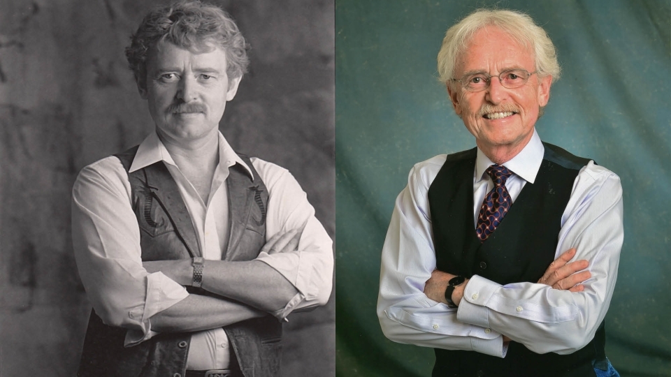 Professional Headshots of Larry Ligo from 40 years ago and now, side by side