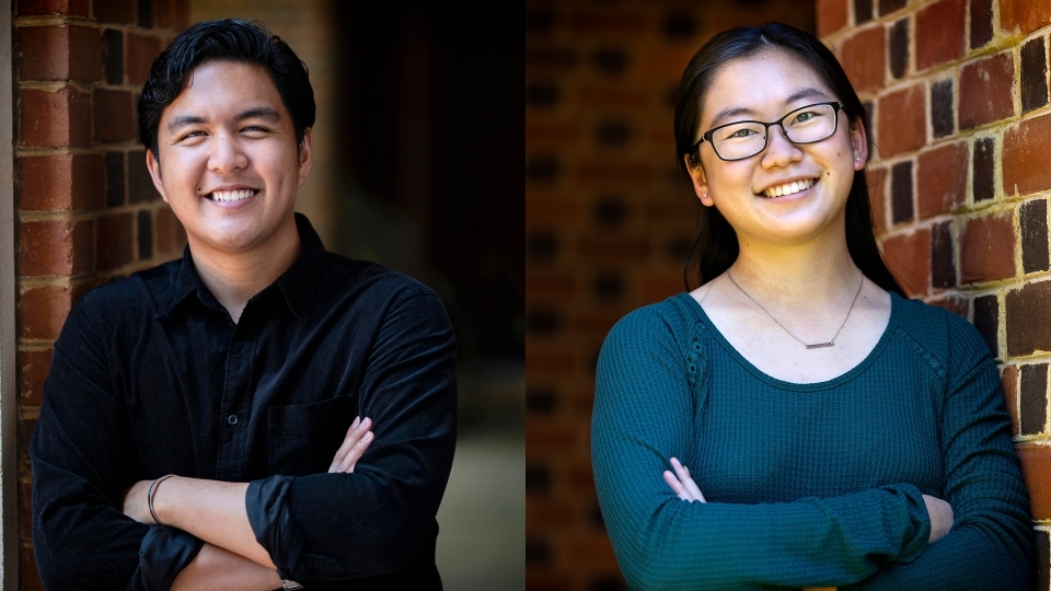 2021 Goldwater Scholars Paul Gomez ’22 and Andrea Liu ’23
