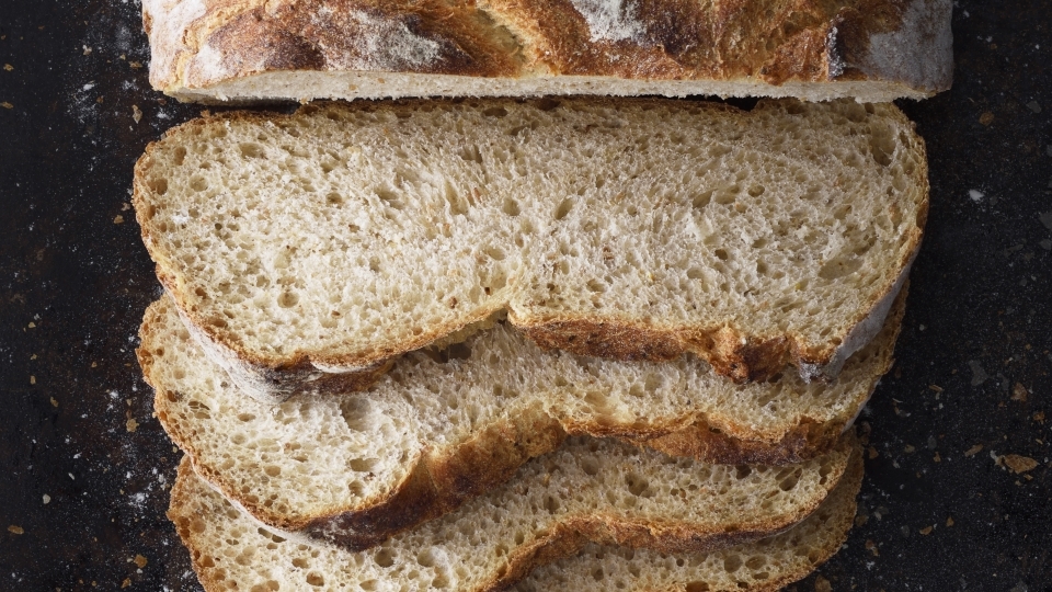 Loaf of freshly baked sliced bread