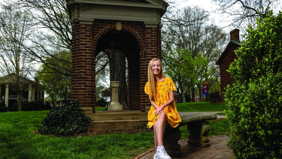 Sarah Todd Hammer in front of The Well