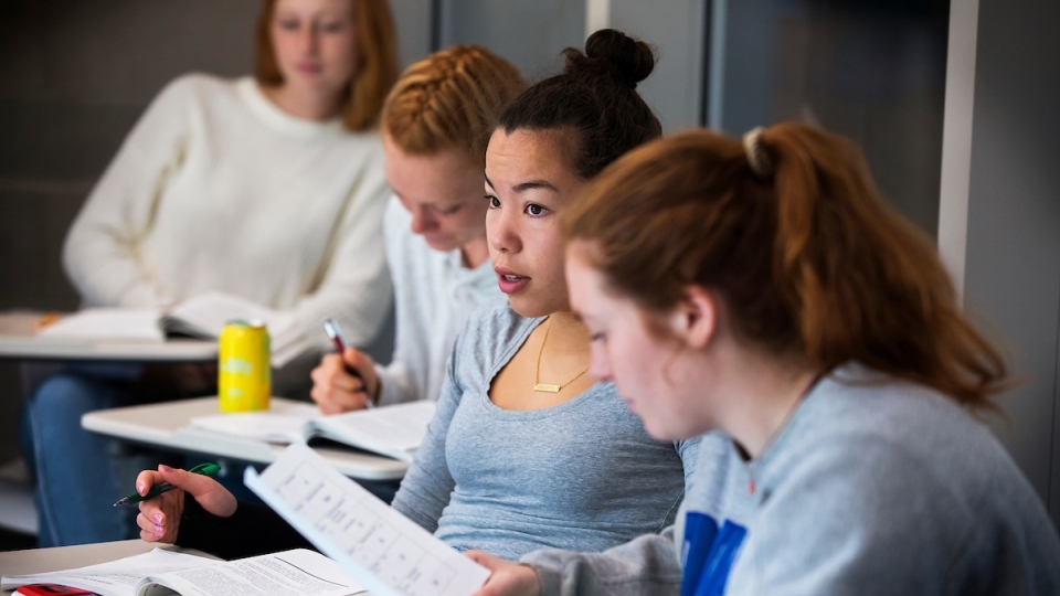 two students in class