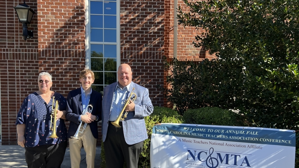 Gavin Daniel ’26 at the North Carolina Music Teachers Association’s Young Composers Contest