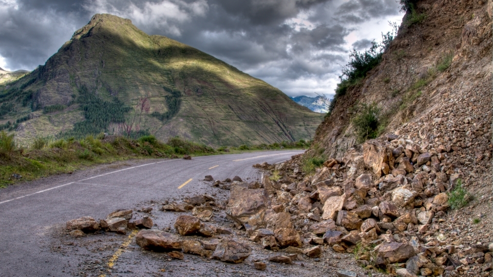 Landslide stock photo