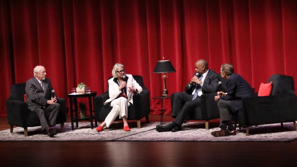 You Might Be Right Podcast Recording guests on stage