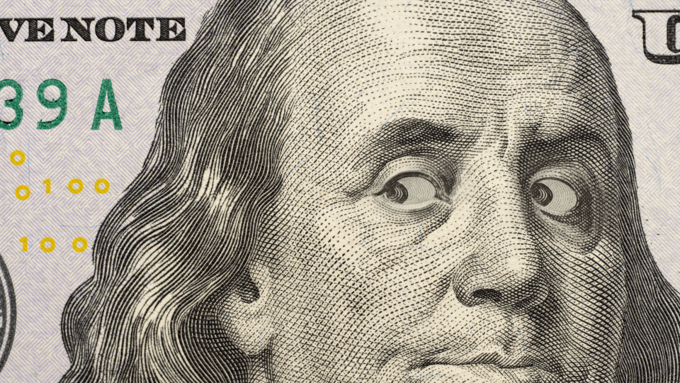 Ben franklin on currency giving side eye