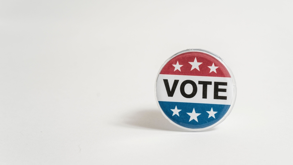 a button that reads "VOTE" on a blank white background