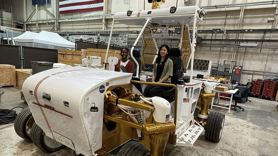 Samone Cullum '25 in a Lunar Terrain Vehicle (LTV) at NASA