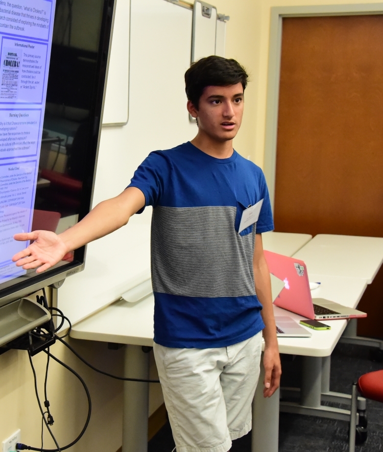 Student  giving STEM Presentation