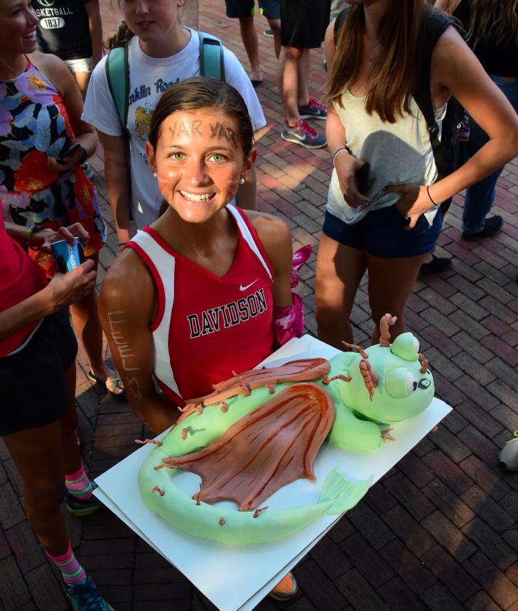 Caroline Yarborough Holds Cake 