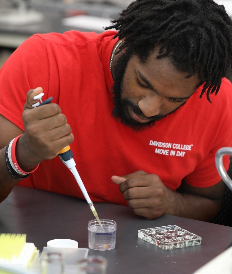 Student Pipetting in Lab