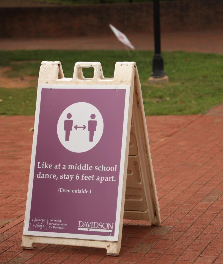COVID Sign on Campus