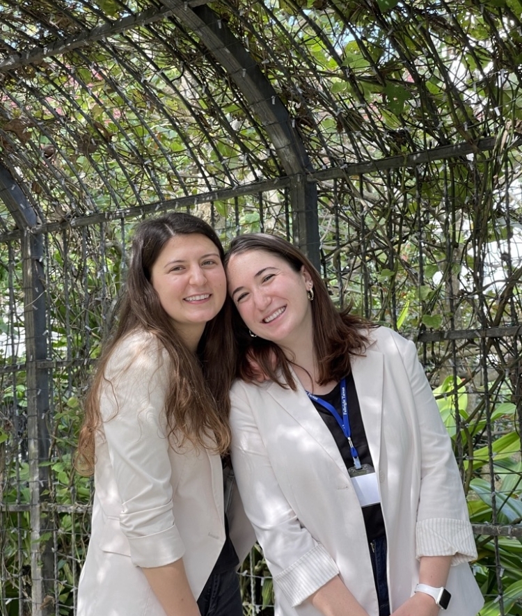 Eldina and Mara together under garden tunnel in Taiwan