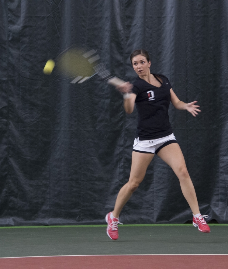 Woman playing tennis