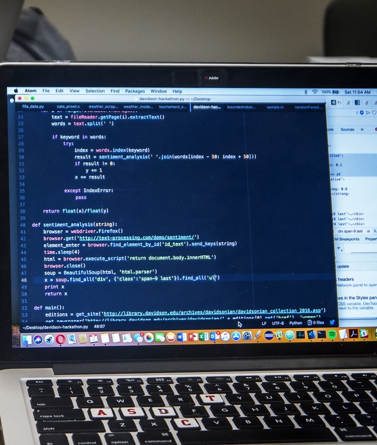 code on a laptop
