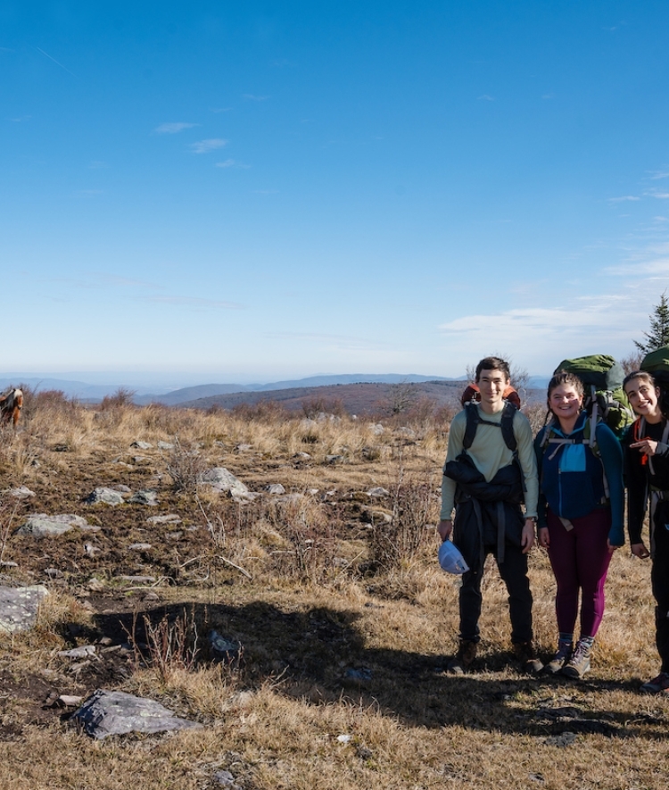Davidson Outdoor trip leaders on the mountain before the hike