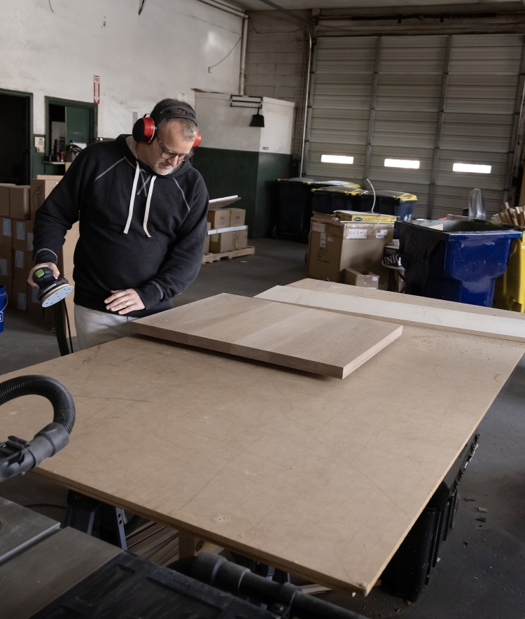 Tonidandel working in the wood shop