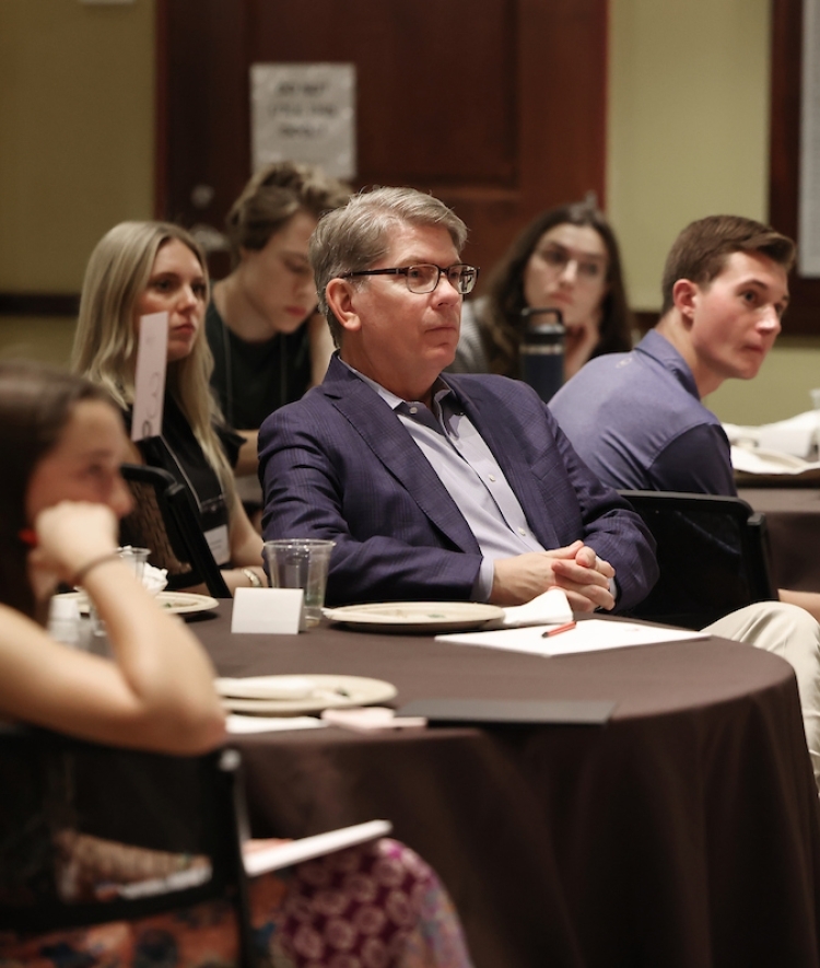 Doug Hicks with attendees of the national convening of honor councils 
