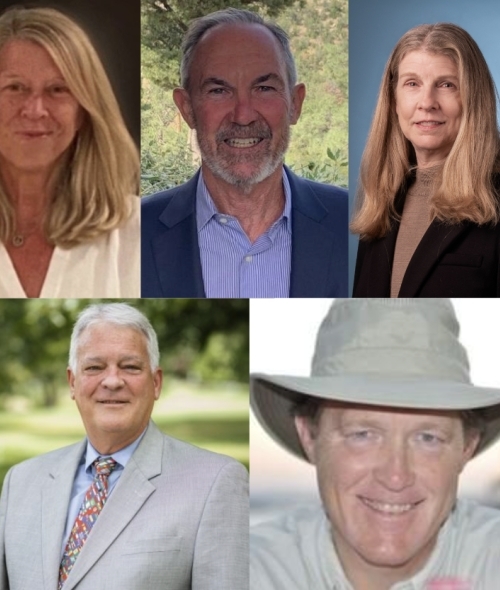 Julie Chrisco Andrews '78 and Jeff Clark '78; Panelists Steve Justus ’78, Jane Perkins ’78 and George Flowers ‘78