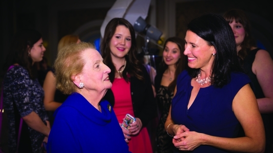 Susannah Wellford ’90 with former U.S. Secretary of State Madeleine Albright