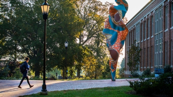 Student Walking on Campus