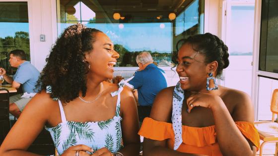 Niara Webb and Zoe Hall out dining