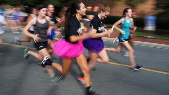 Cake Race Runners Speed by in Tutus