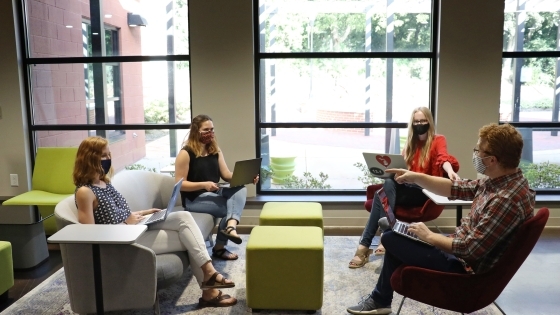 College Crisis Initiative Students and Chris Marsicano Meet Masked at Hub