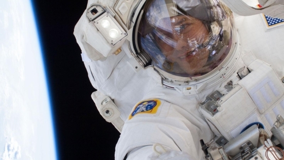 Astronaut Marshburn in spacesuit