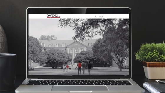 Laptop with davidson.edu site on screen