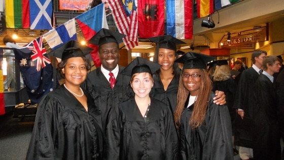 Goodson '11 with friends at Fall Convocation 2010