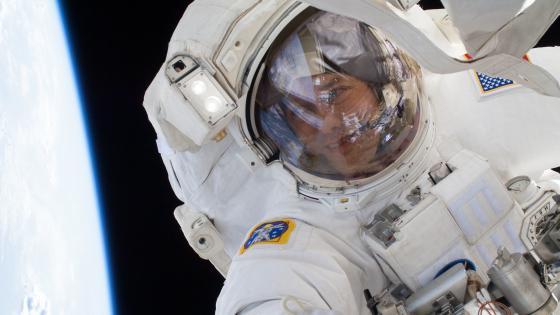 Tom Marshburn in Space Suit with in Space