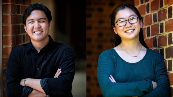 2021 Goldwater Scholars Paul Gomez ’22 and Andrea Liu ’23