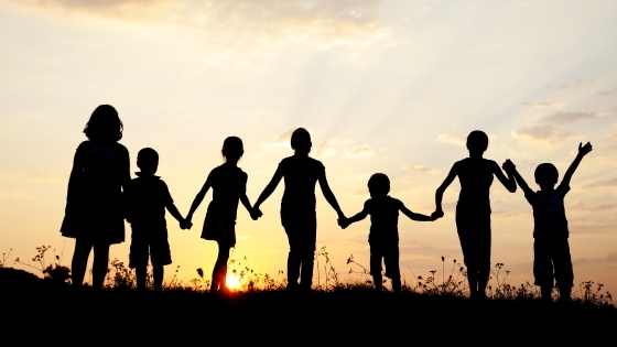 Group of Children Playing holding hands