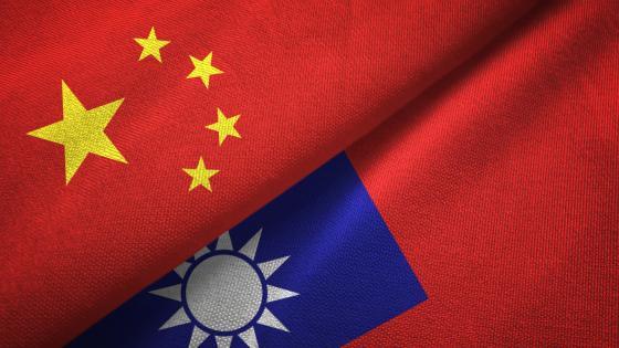 Chinese and Taiwanese Flags Side by Side