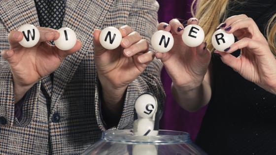 Lottery Balls spell out WINNER
