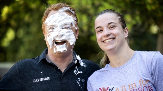 Chris Marsicano and Student During All In For Davidson