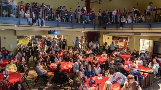 Students at the campus block party