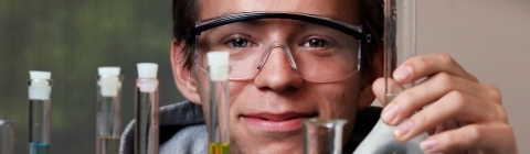 Student in front of