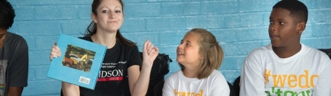 Davidson Student Teaching at Freedom School with children