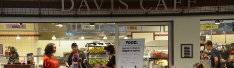 Guest checks out at Davis Café