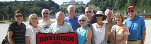 Davidson Travel Program Danube 2016 Alumni Holding Davidson Flag