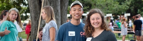 Two Campus Outreach students at Activities Fair