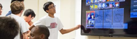 Video game club students playing