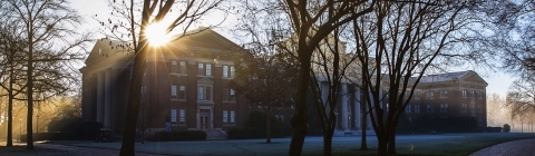 Campus Scenes Chambers with Sun behind