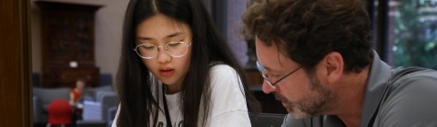 Students meets with professor