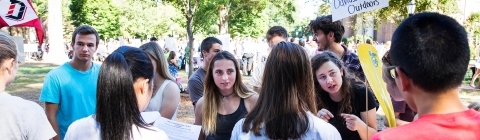 Activities Fair booth for Davidson Outdoors where members of the club recruit other students