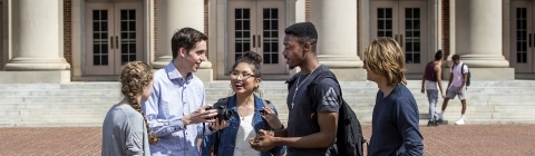 Students Hang Out in Front of Chambers