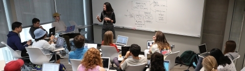 Prof Peacock teaching Latinx and the Environment to students